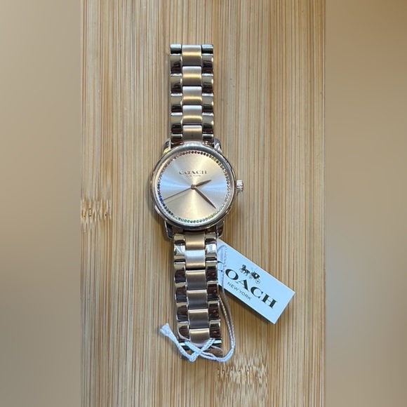 Coach Grand RoseGold Tone Watch With 36mm Face With Row of Multicolored … - Picture 4 of 7